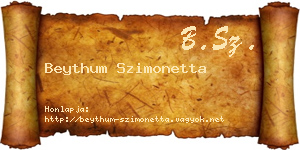 Beythum Szimonetta névjegykártya